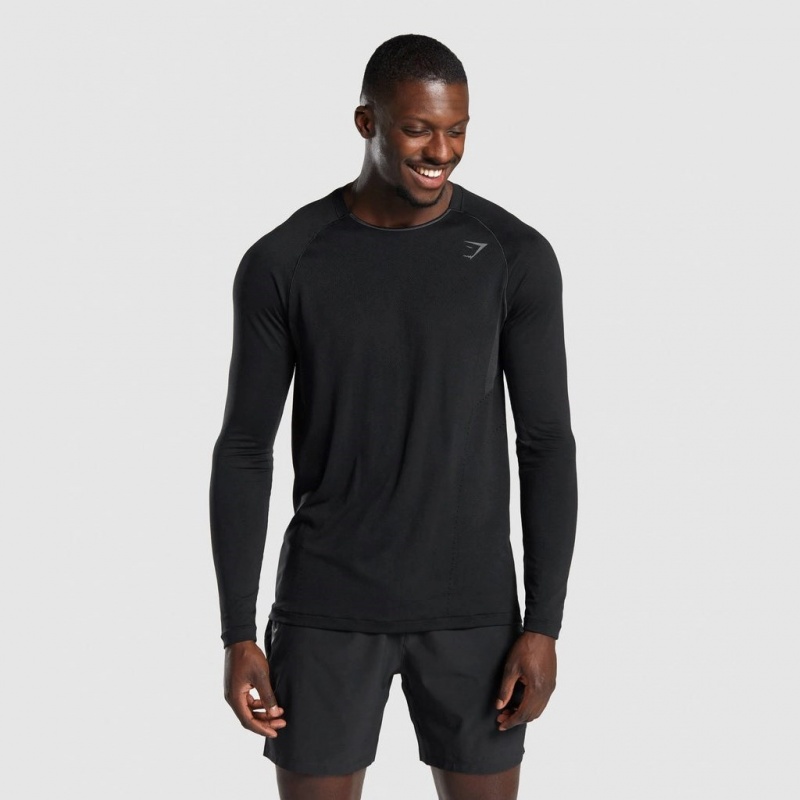 μπλουζακια Gymshark Apex Long Sleeve Seamless μαυρα | 906EVHGJU