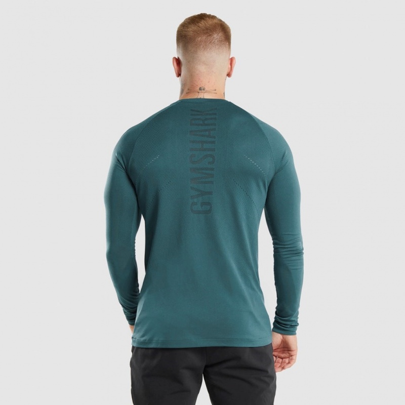 μπλουζακια Gymshark Apex Long Sleeve Teal | 814JOTGRP