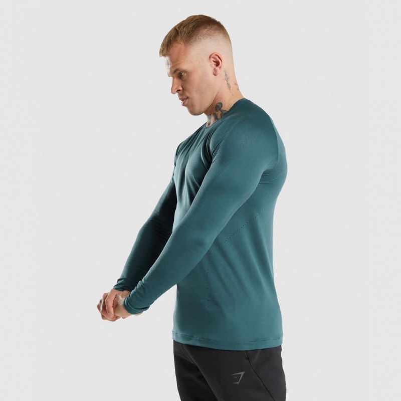 μπλουζακια Gymshark Apex Long Sleeve Teal | 814JOTGRP