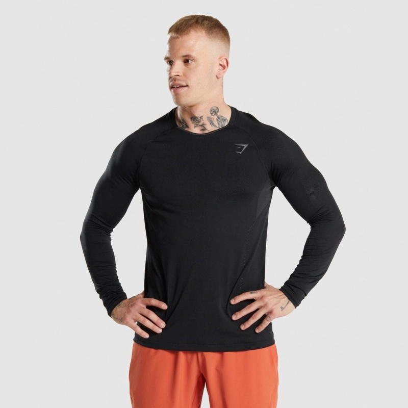 μπλουζακια Gymshark Apex Long Sleeve μαυρα | 103JQNGYA