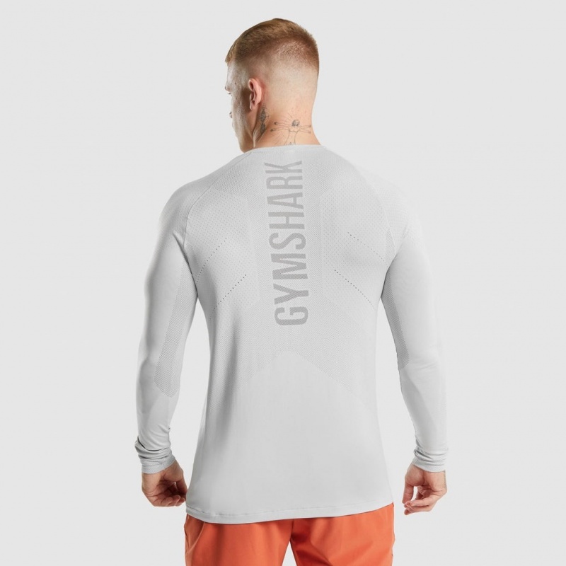 μπλουζακια Gymshark Apex Long Sleeve ανοιχτο γκρι | 574RJXNZU
