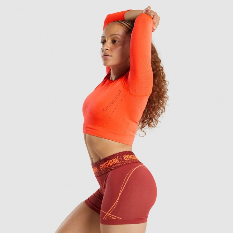 μπλουζακια Gymshark Apex Seamless Crop πορτοκαλι | 582DAPXLW