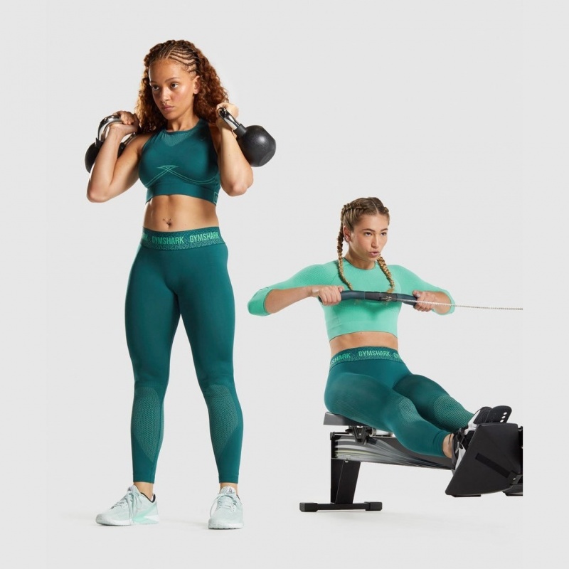 Κολαν Gymshark Apex Seamless Low Rise Teal | 160UHGVRS