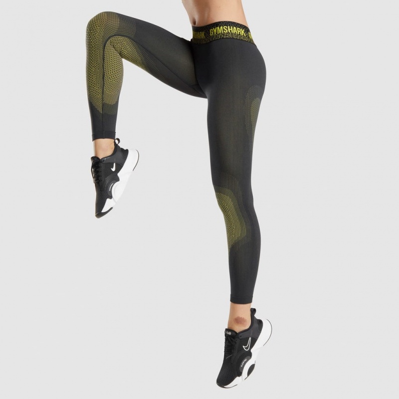 Κολαν Gymshark Apex Seamless Low Rise μαυρα κίτρινα | 419JWGEIT