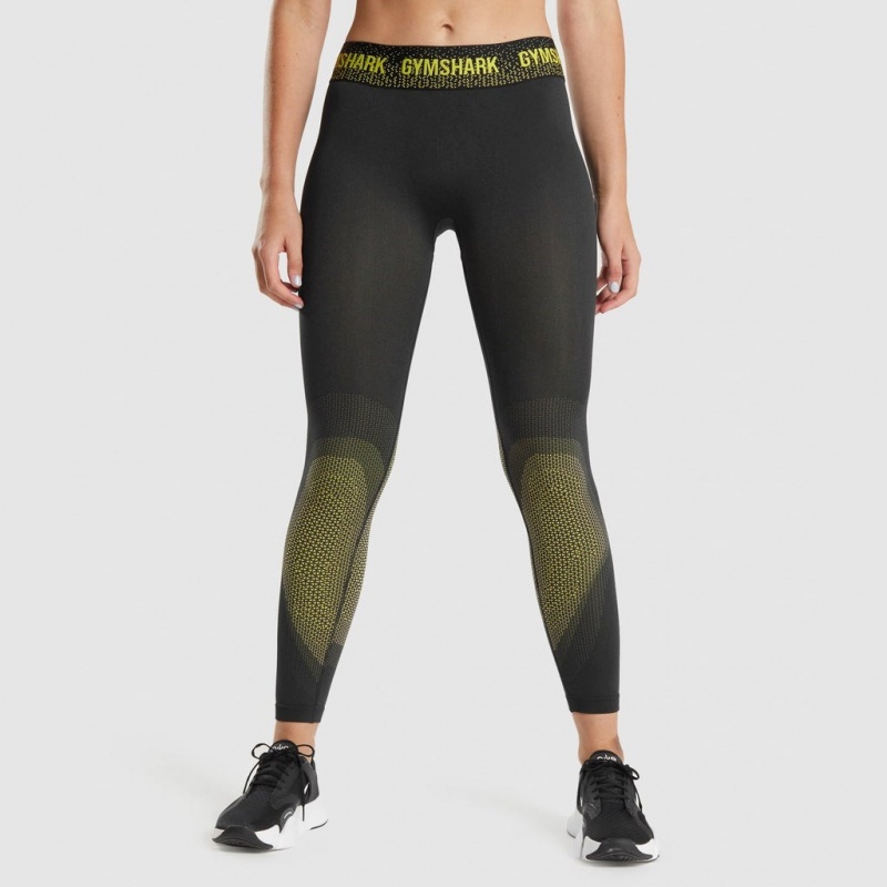 Κολαν Gymshark Apex Seamless Low Rise μαυρα κίτρινα | 419JWGEIT