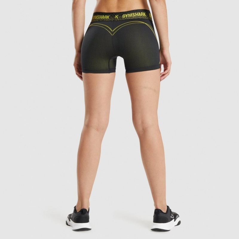 Σορτσ Gymshark Apex Seamless Low Rise μαυρα κίτρινα | 963WCZPHL