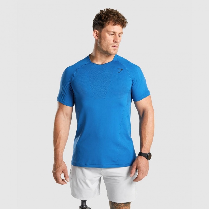 μπλουζακια Gymshark Apex Seamless μπλε | 376DTYAQE
