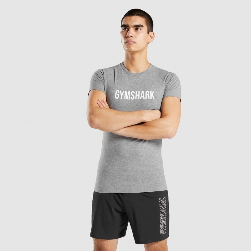 μπλουζακια Gymshark Apollo Charcoal Marl | 638SVKQIG