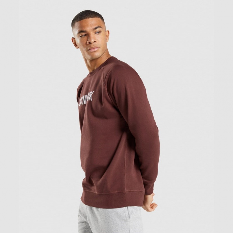 Φουτερ Gymshark Apollo Crew καφε | 297PXBLVZ