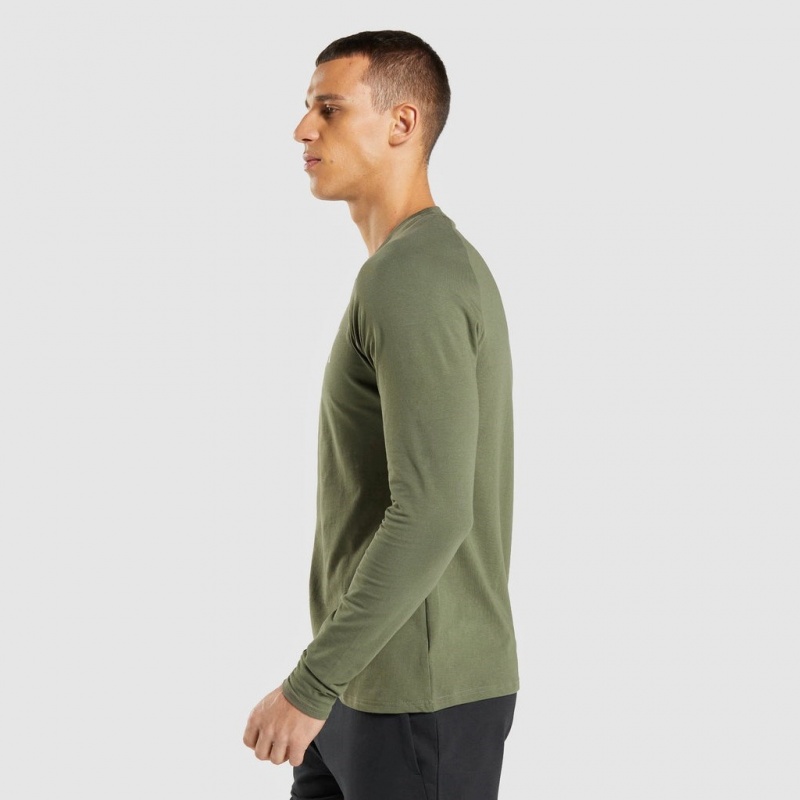 μπλουζακια Gymshark Apollo Long Sleeve Ελιά | 038SMVBUN