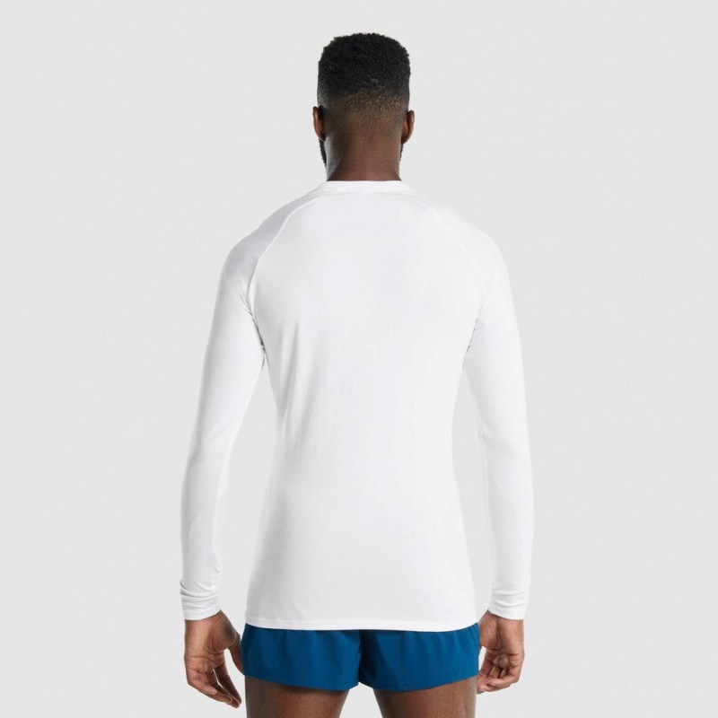 μπλουζακια Gymshark Apollo Long Sleeve ασπρα | 825OCXVSJ