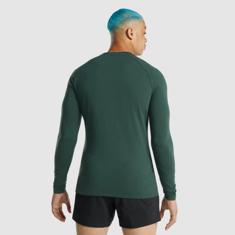 μπλουζακια Gymshark Apollo Long Sleeve σκούρο πρασινο | 136CDPOQR