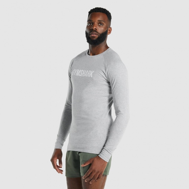 μπλουζακια Gymshark Apollo Long Sleeve ανοιχτο γκρι | 965HAJKRM