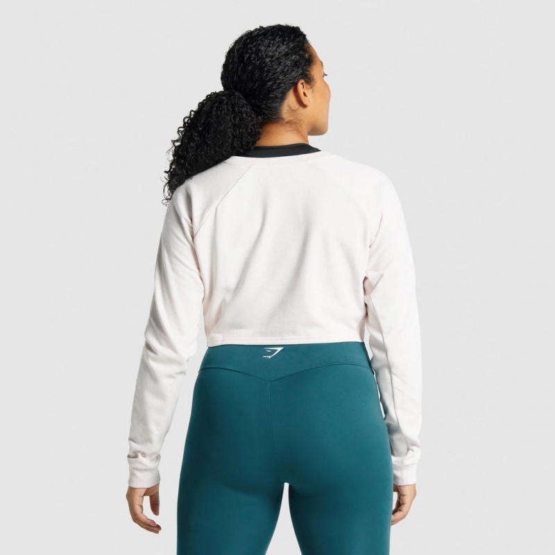 Πουλόβερ Gymshark Apollo σταμπεσ Cropped κρέμα | 647SFXONG