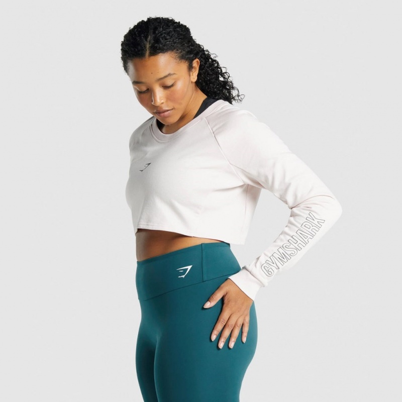 Πουλόβερ Gymshark Apollo σταμπεσ Cropped κρέμα | 647SFXONG