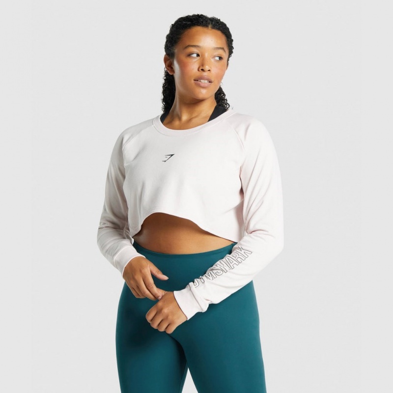 Πουλόβερ Gymshark Apollo σταμπεσ Cropped κρέμα | 647SFXONG