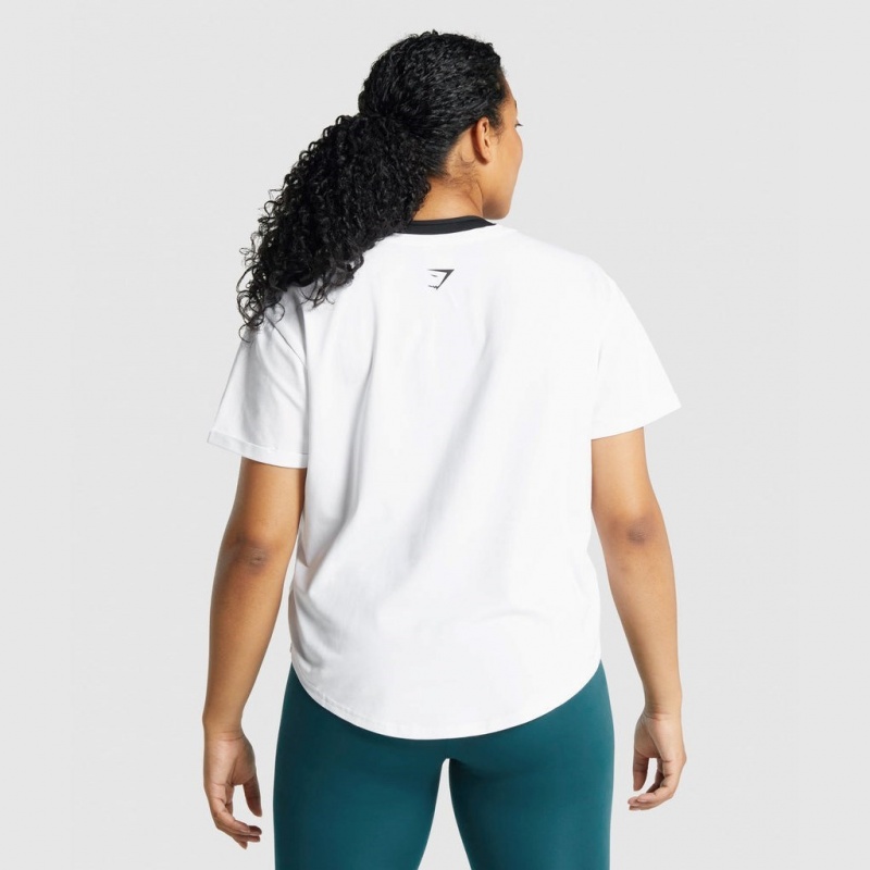 μπλουζακια Gymshark Apollo σταμπεσ ασπρα | 431BEXIWR