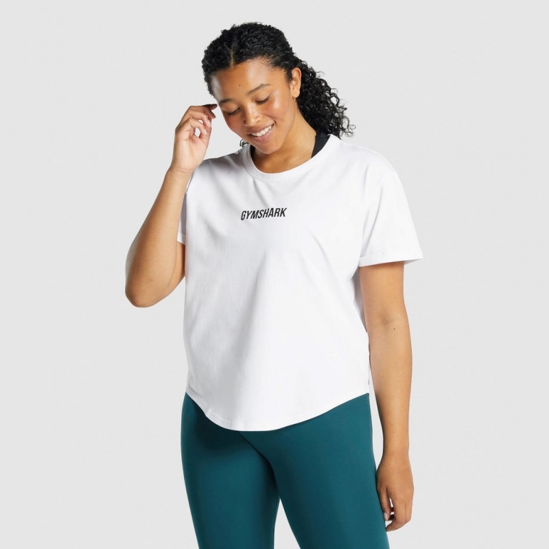 μπλουζακια Gymshark Apollo σταμπεσ ασπρα | 431BEXIWR