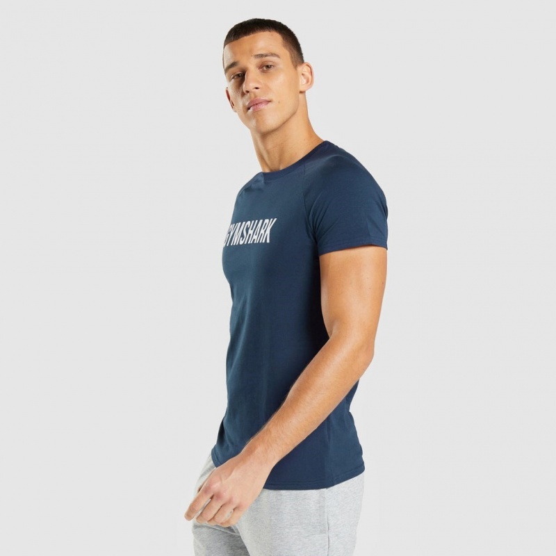 μπλουζακια Gymshark Apollo σκουρο μπλε | 645FQLMVH