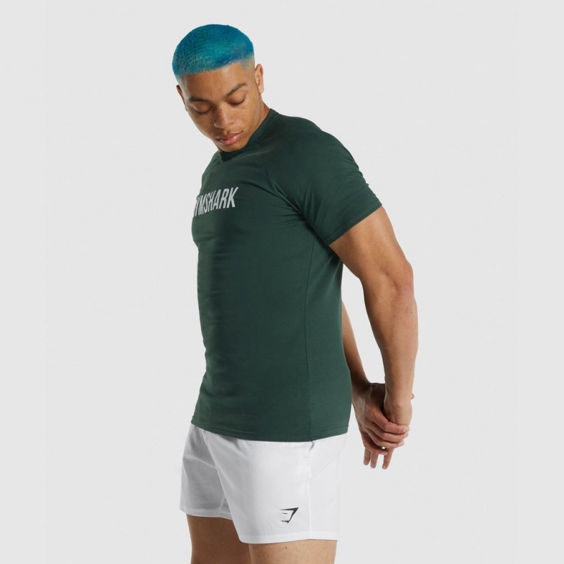 μπλουζακια Gymshark Apollo σκούρο πρασινο | 978ENSVZY