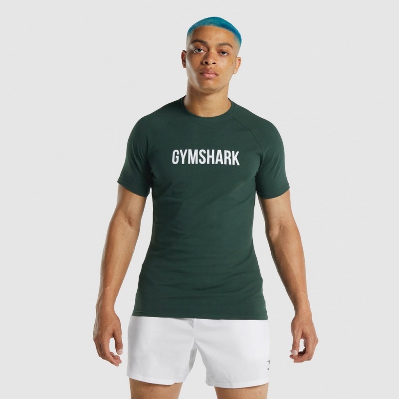 μπλουζακια Gymshark Apollo σκούρο πρασινο | 978ENSVZY