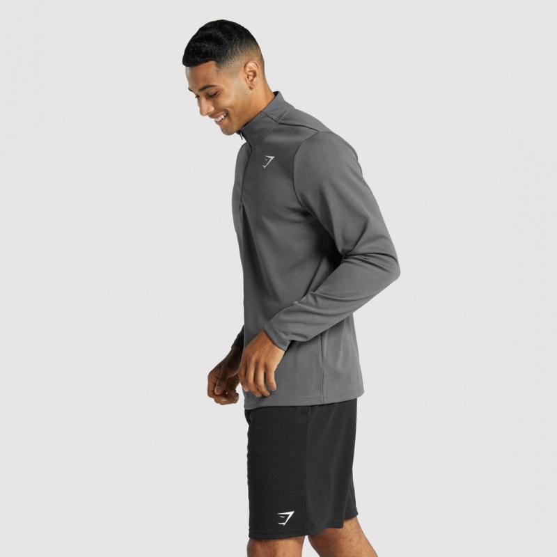 Φουτερ Gymshark Arrival 1/4 Zip Charcoal | 410NCYXAE