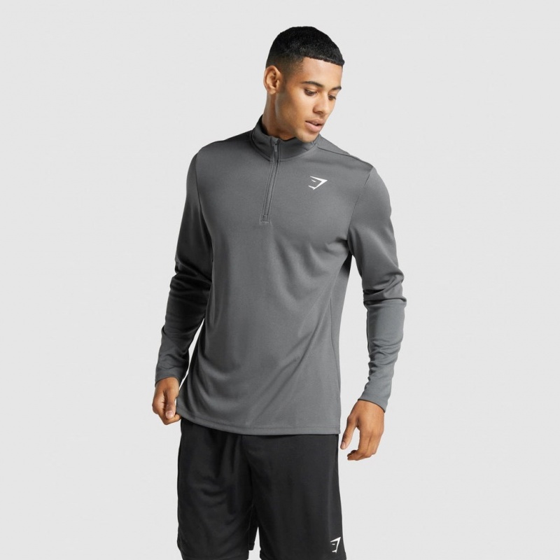 Φουτερ Gymshark Arrival 1/4 Zip Charcoal | 410NCYXAE