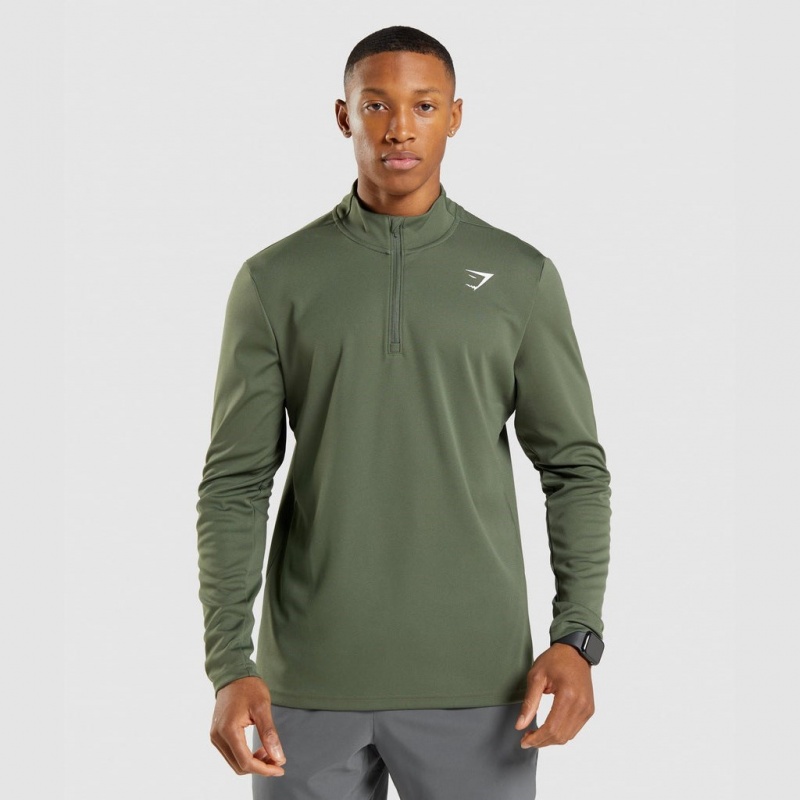 Φουτερ Gymshark Arrival 1/4 Zip Ελιά | 620AXHOVG