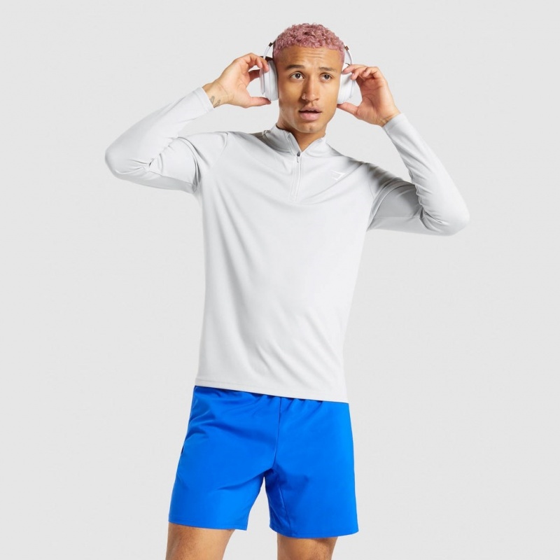 Φουτερ Gymshark Arrival 1/4 Zip ανοιχτο γκρι | 392OMGWBD