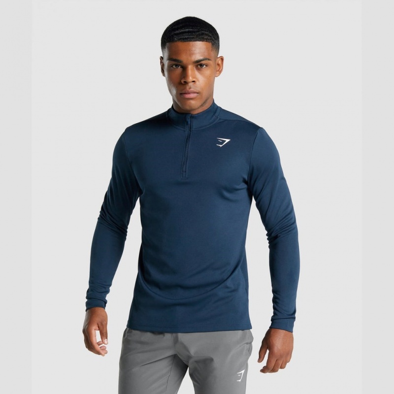 Φουτερ Gymshark Arrival 1/4 Zip σκουρο μπλε | 935VZLNQI
