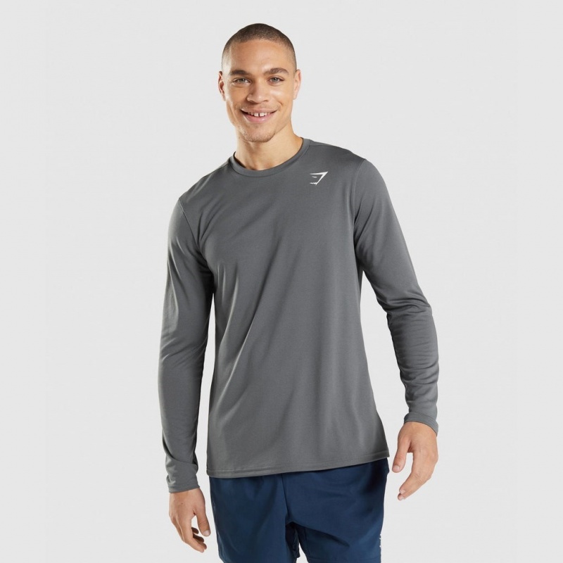 μπλουζακια Gymshark Arrival Long Sleeve Charcoal | 945EHLCJR