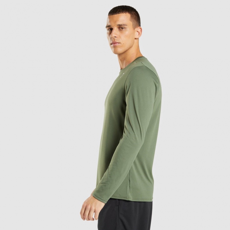 μπλουζακια Gymshark Arrival Long Sleeve Ελιά | 714ERWOSC