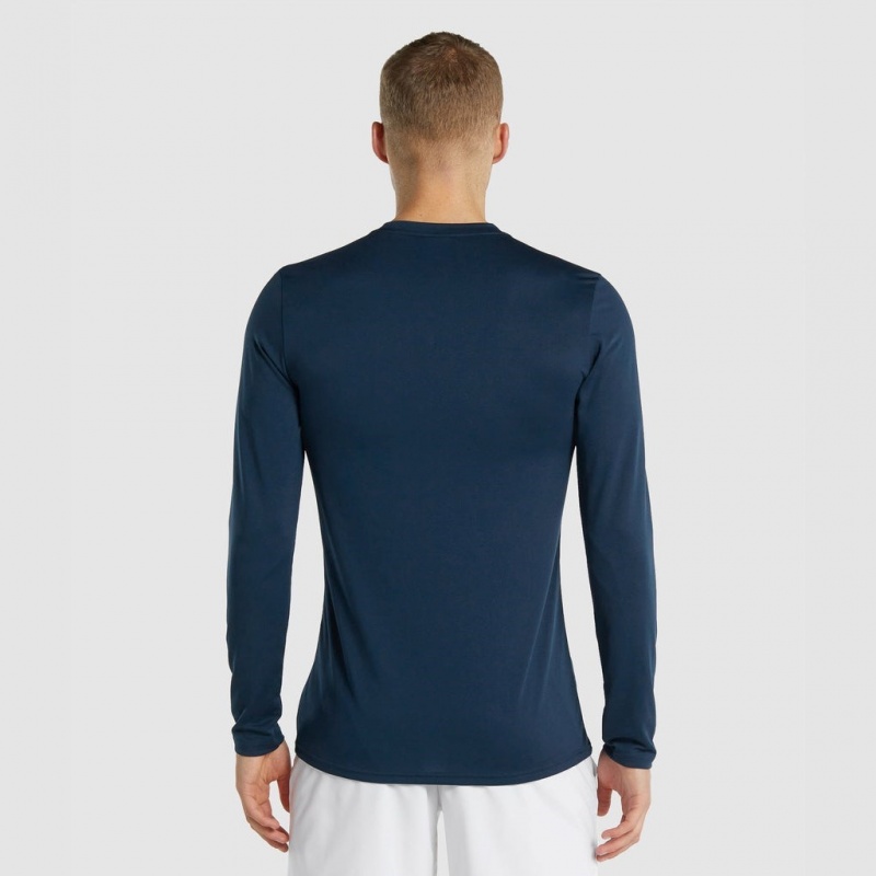 μπλουζακια Gymshark Arrival Long Sleeve σκουρο μπλε | 621XNSQPU
