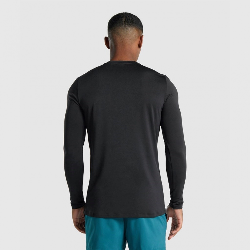 μπλουζακια Gymshark Arrival Long Sleeve σταμπεσ μαυρα | 780UTRVQB