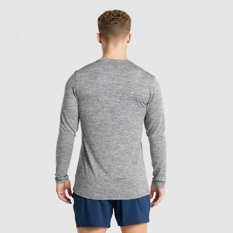 μπλουζακια Gymshark Arrival Marl Long Sleeve Charcoal Marl | 069FRTKJG