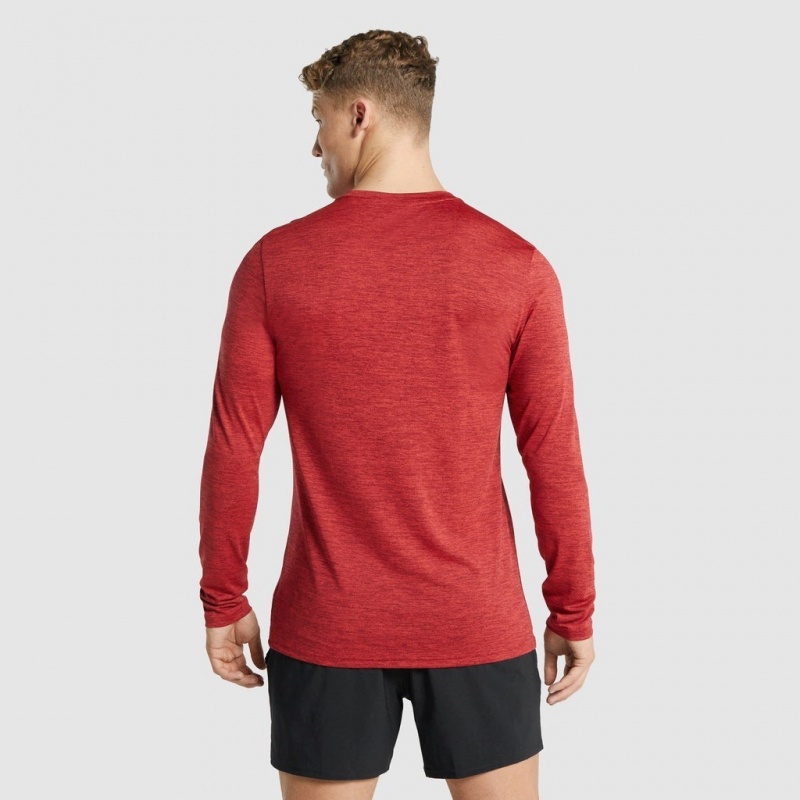 μπλουζακια Gymshark Arrival Marl Long Sleeve κοκκινα | 645TXECZG