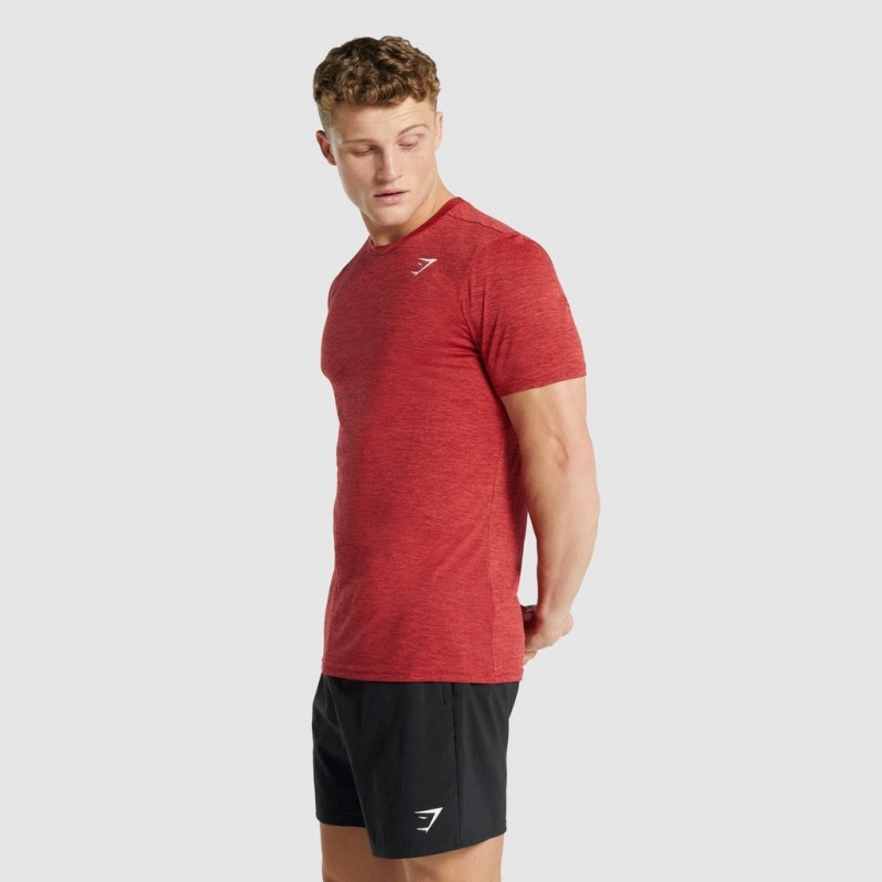 μπλουζακια Gymshark Arrival Marl κοκκινα | 564IYZFUO