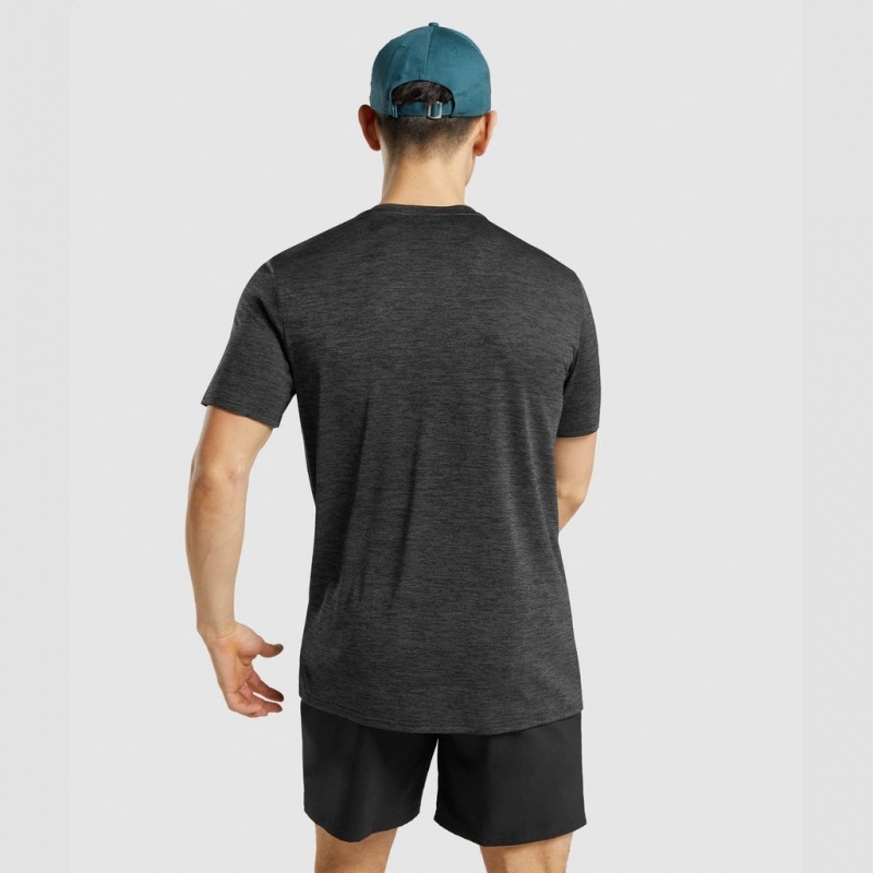 μπλουζακια Gymshark Arrival Marl μαυρα | 754TOGQIX