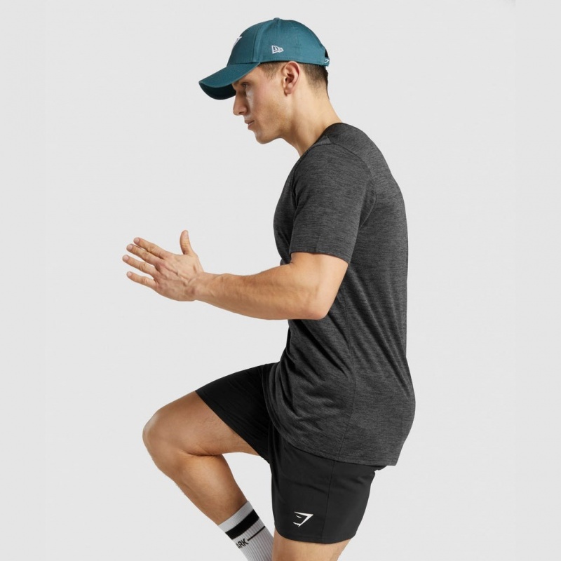 μπλουζακια Gymshark Arrival Marl μαυρα | 754TOGQIX