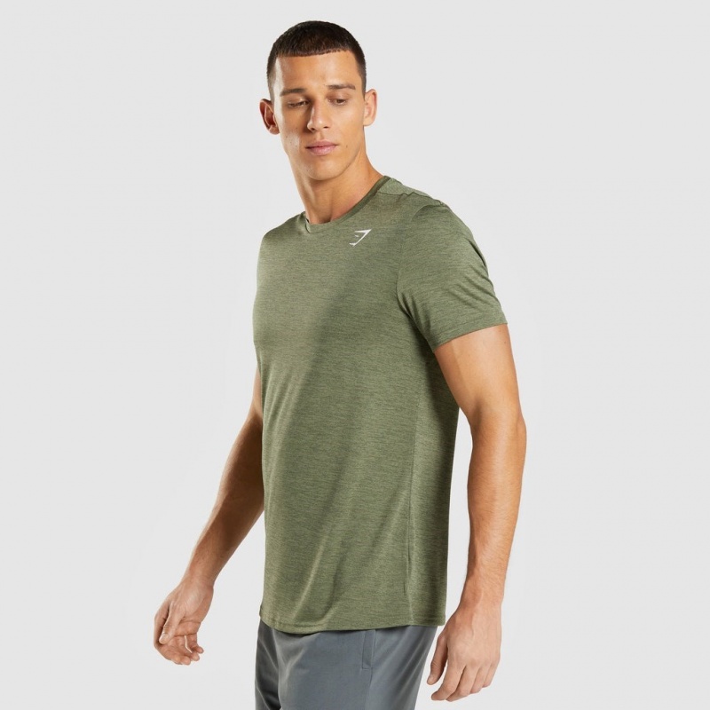 μπλουζακια Gymshark Arrival Marl Ελιά Ελιά | 809JWNUCK