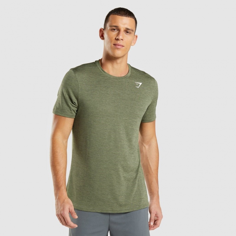 μπλουζακια Gymshark Arrival Marl Ελιά Ελιά | 809JWNUCK