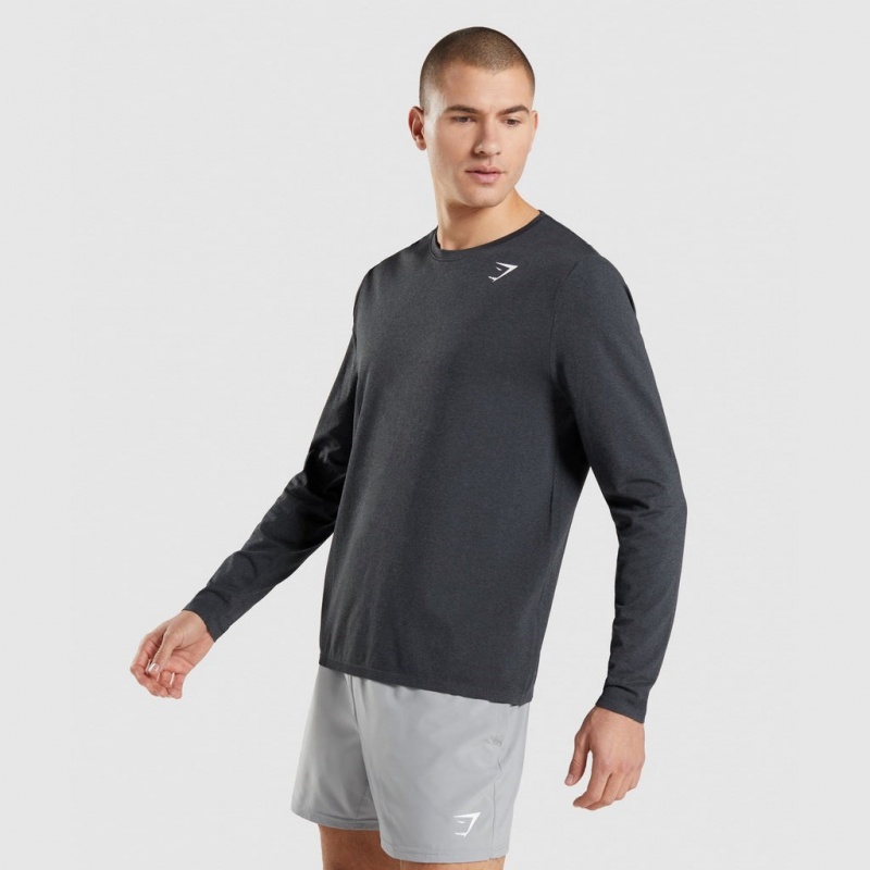 μπλουζακια Gymshark Arrival Seamless Long Sleeve μαυρα | 268HNQFPL