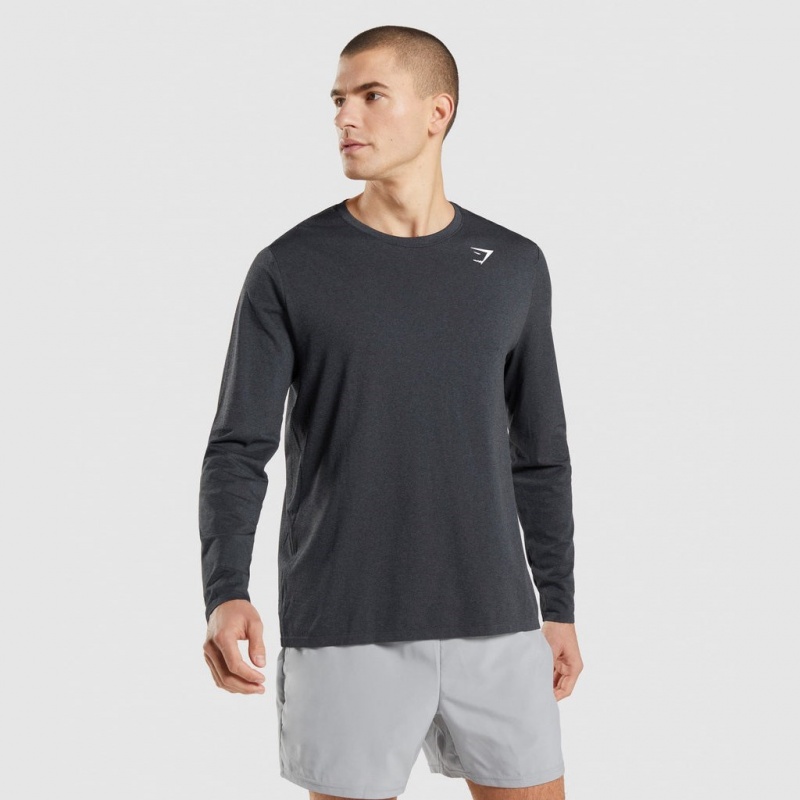 μπλουζακια Gymshark Arrival Seamless Long Sleeve μαυρα | 268HNQFPL