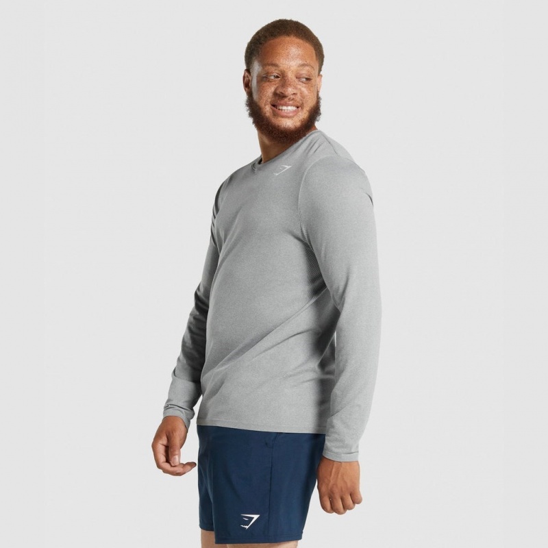 μπλουζακια Gymshark Arrival Seamless Long Sleeve γκρι | 071ZCXIBN