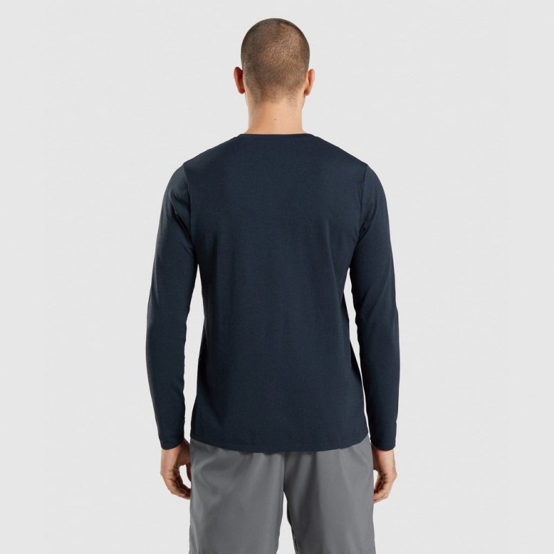 μπλουζακια Gymshark Arrival Seamless Long Sleeve σκουρο μπλε | 425BYGSFA