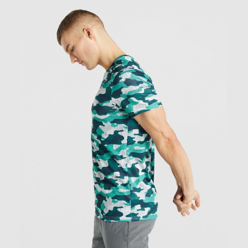 μπλουζακια Gymshark Arrival Teal Print | 947DRJOCN