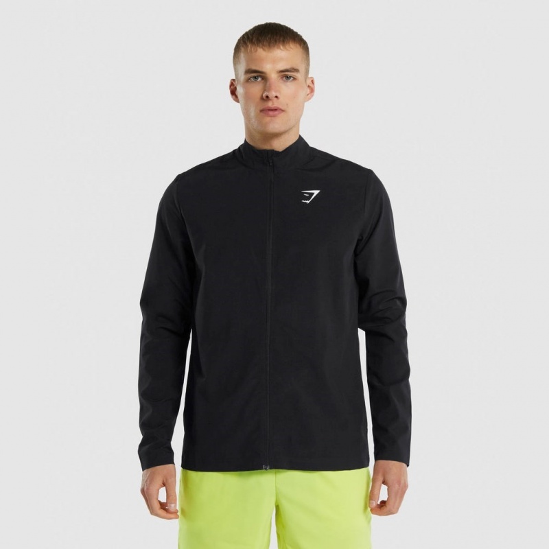 Μπουφαν Gymshark Arrival Woven Full Zip μαυρα | 457PVMTBS