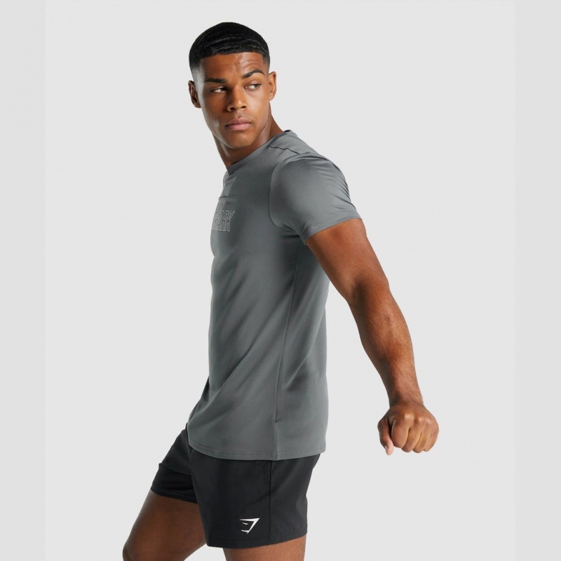 μπλουζακια Gymshark Arrival σταμπεσ Charcoal | 608RJDHYU