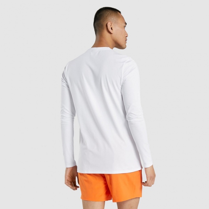 μπλουζακια Gymshark Arrival σταμπεσ Long Sleeve ασπρα | 346RBOFWS