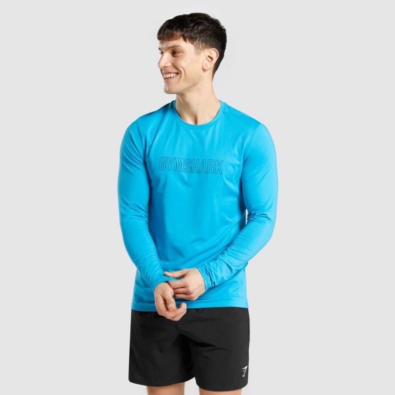 μπλουζακια Gymshark Arrival σταμπεσ Long Sleeve μπλε | 467FCXYSI